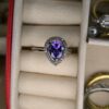anillo gota plateado