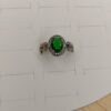 anillo verde plateado
