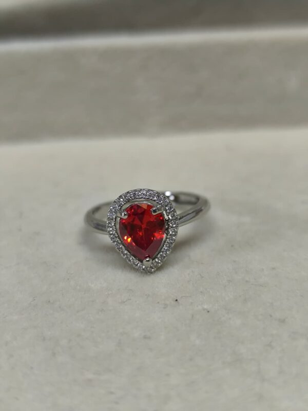 anillo gota plateado