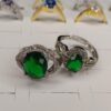 anillo verde plateado