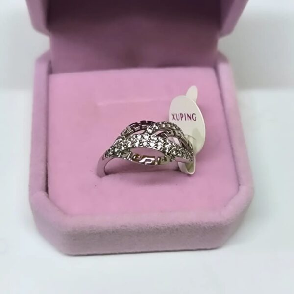anillo hilera  plateado
