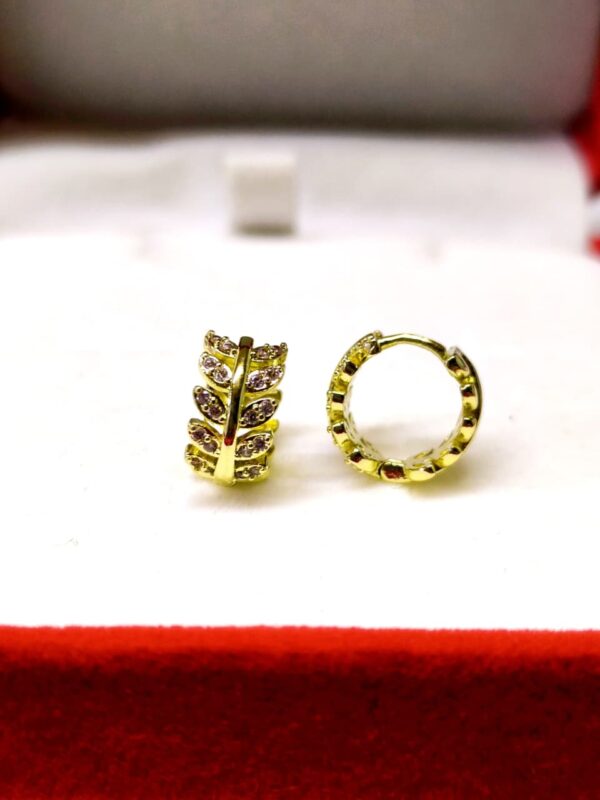 Argollitas hojitas strass