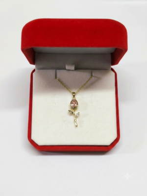 Collar tulipán 🌷 rosa cristal