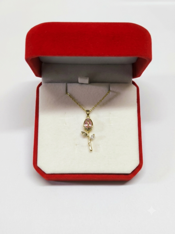 Collar tulipán 🌷 rosa cristal