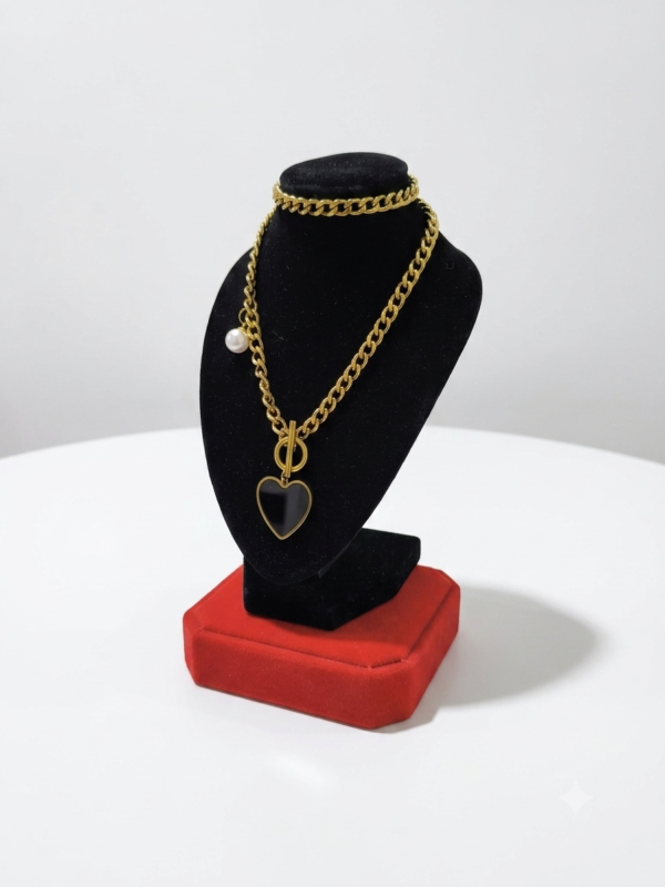 Collar corazón onix