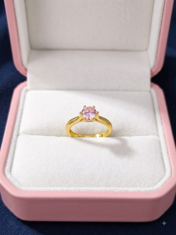 Anillo tipo compromiso rosa