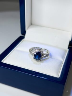 Anillo flor azul 💙