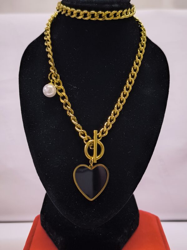 Collar corazón onix