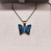Collar mariposa azul tornasolado